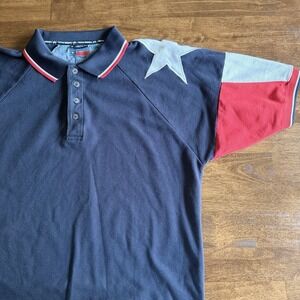 2009 Rock Point Texas Flag Dark Navy Blue Polo Men's XL